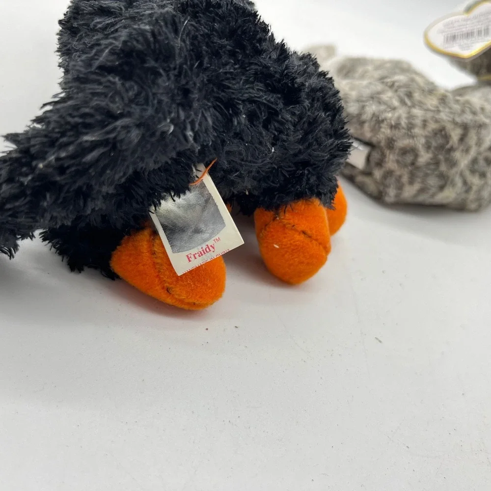 Ty Beanie Baby Cat Lot Fraidy Black Halloween Cat and Purr Grey Tabby‎ Plush 2pc
